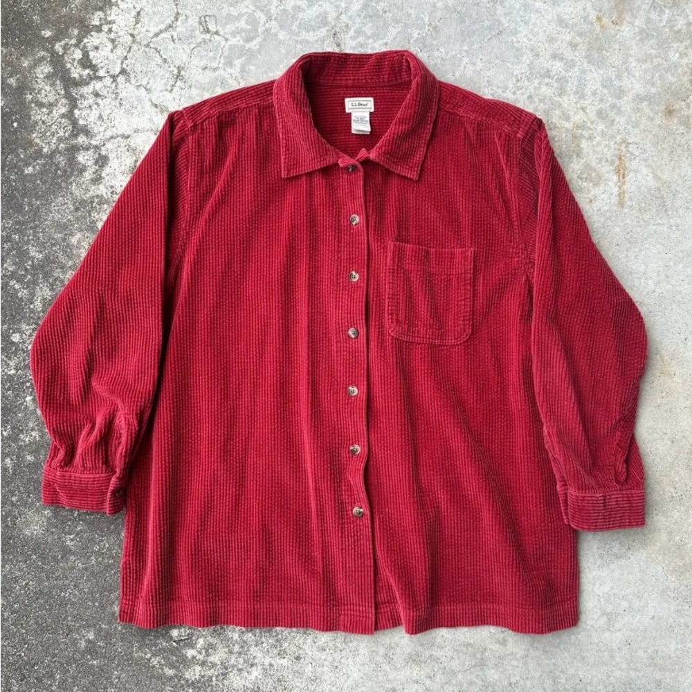 L.L. Bean Red Corduroy Shirt